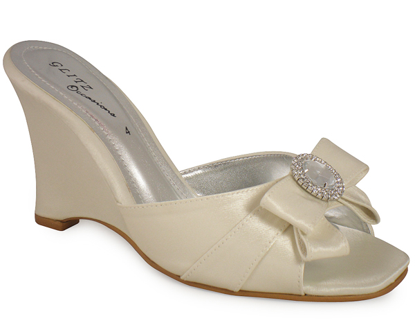 Ivory Wedge Wedding Shoes